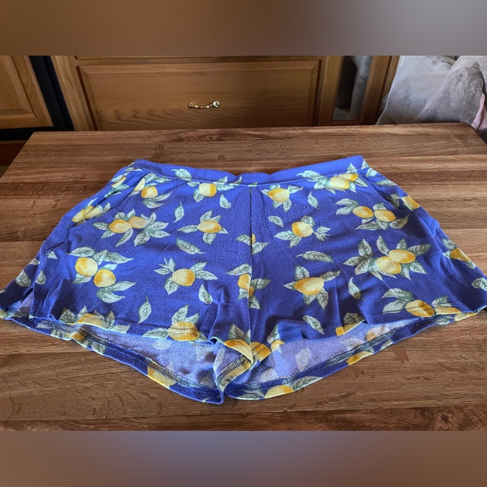 Jockey Blue Lemon Pattern Women's Pj Shorts